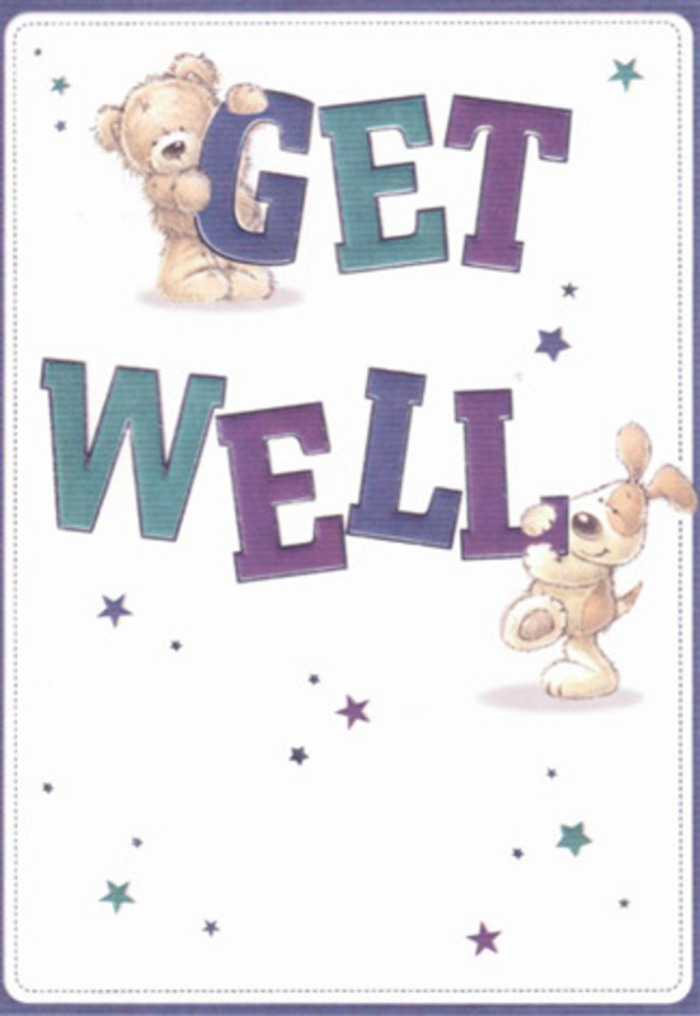 Celebrating gentle encouragement, this playful get well card captures the spirit of Tottenham's close-knit community through its warm illustration of a bear and a puppy. Friendly stars, shimmering in blues and lavender hues, dance around the two friends, as if scattering well-wishes along the vibrant paths of Lordship Recreation Ground. The card's confident typography-robust and shaded with indigos and aquas-anchors the jubilant message, exuding both cheerfulness and steadfast reassurance. The bear's fur is illustrated with a softness that invites touch, while the puppy's velvety, droopy ears complete the scene's comforting allure. The entire composition rests on a crisp, airy background, enhancing the feeling of lightness and hope-a mood often found in the fresh bouquets arranged daily by Tottenham Florist. Sending this card is akin to sharing a bouquet of local blooms: both offer positivity, care, and an expressive reminder that kindness always has a place in Tottenham, perfect for anyone in need of a gentle lift.